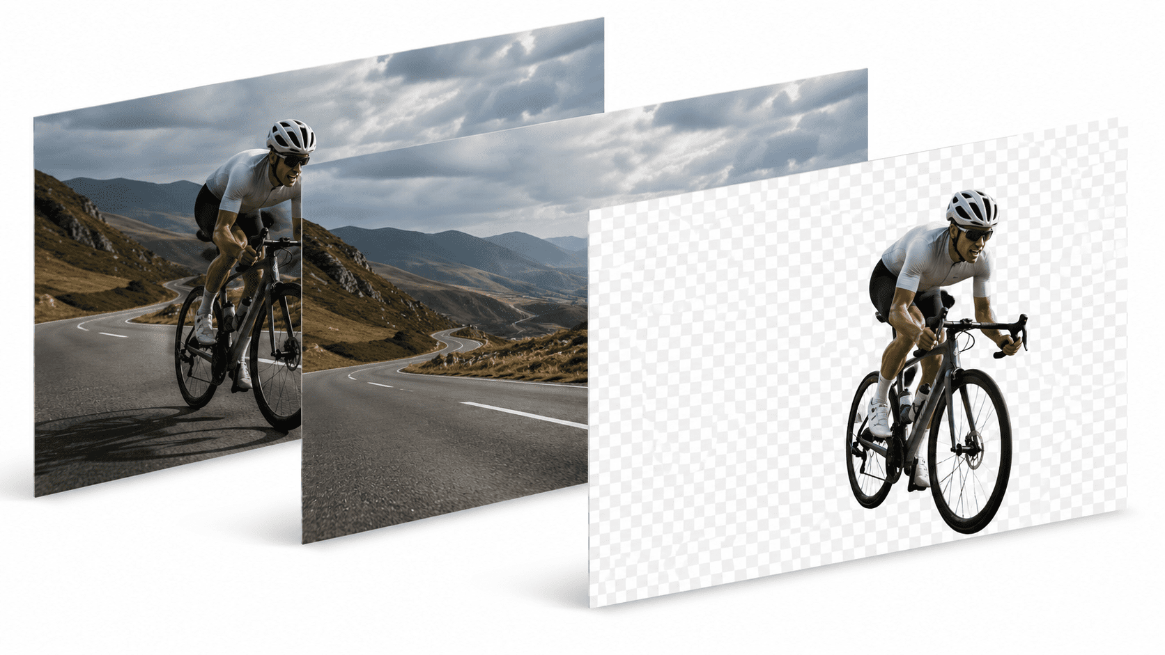 A photo with its subject and background separated into editable layers